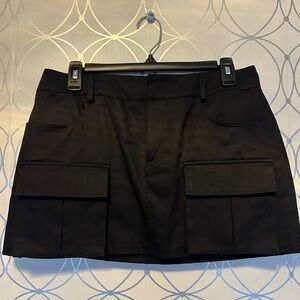 Black Women's Cargo Mini Skirt
